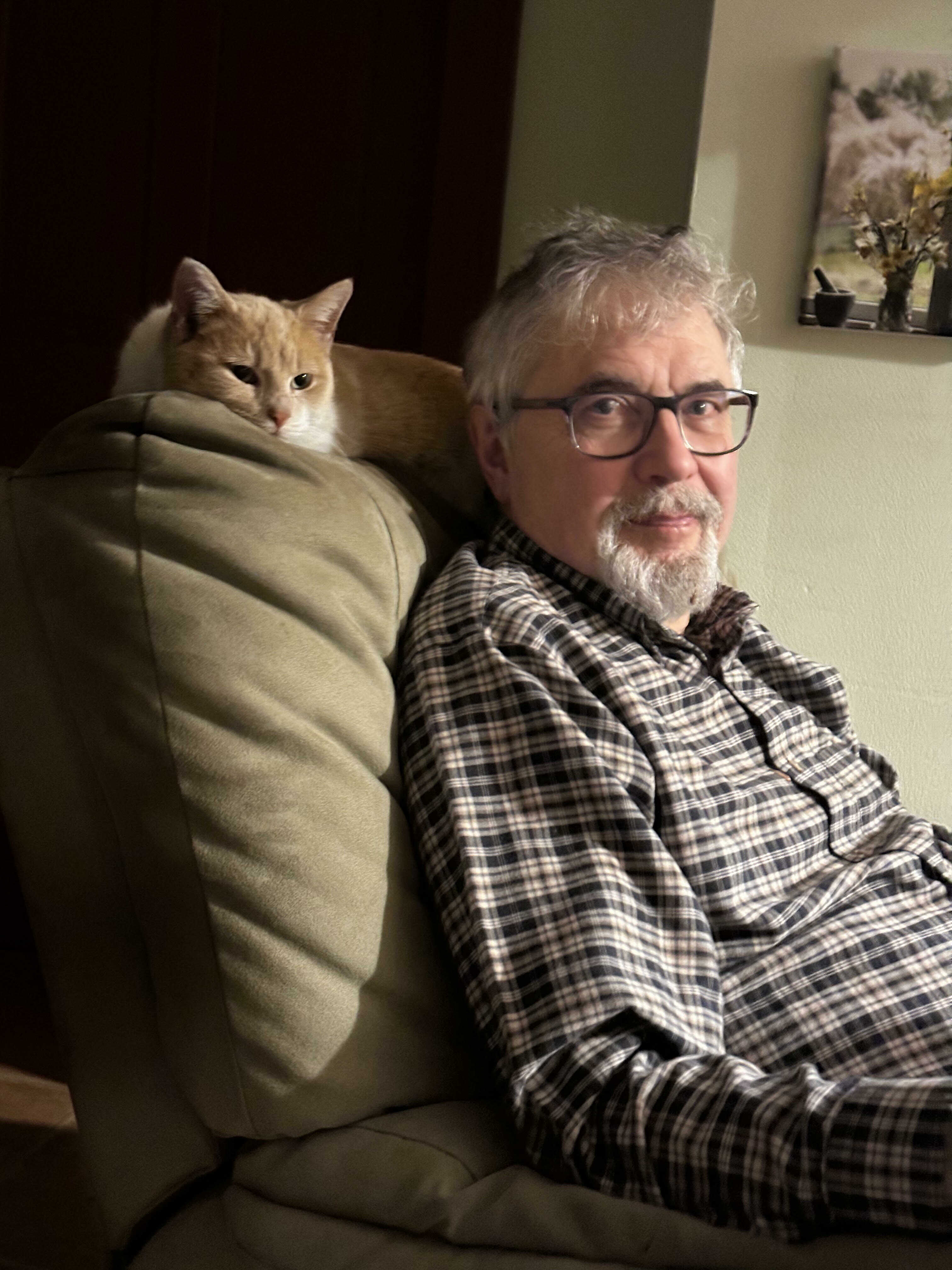 Portrait of Terry Nagel and cat